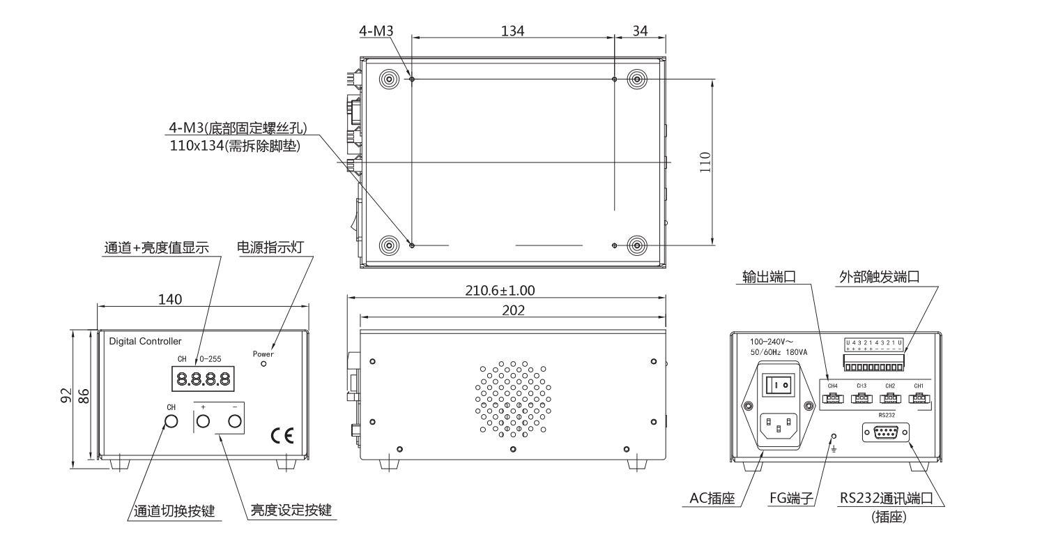 光源数字控制器尺寸